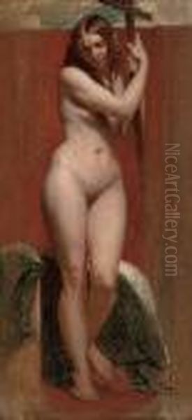 Standing Female Nude Oil Painting by William Edward Frost