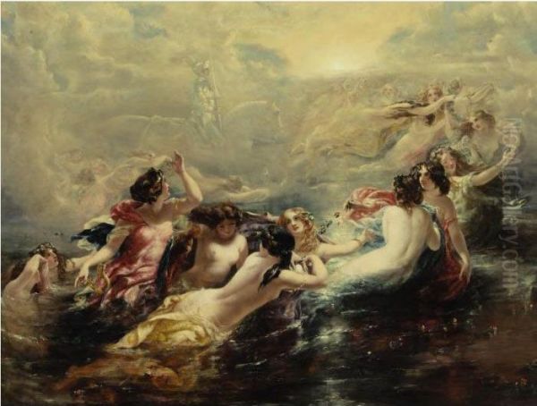 Sirens And The Night Oil Painting by William Edward Frost