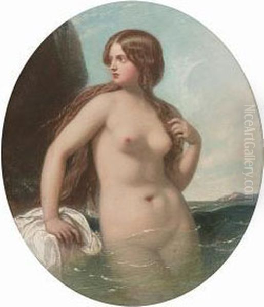 A Sea Nymph Oil Painting by William Edward Frost