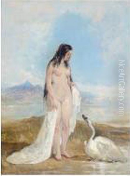 Leda And The Swan Oil Painting by William Edward Frost