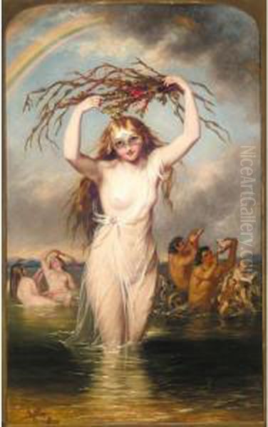 A Sea Nymph Oil Painting by William Edward Frost