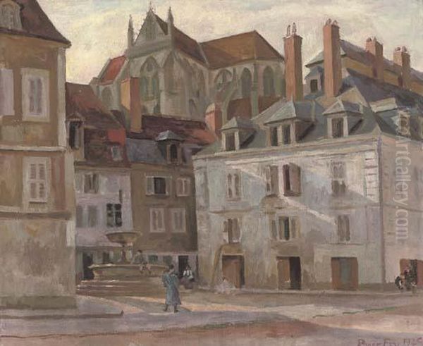 A Town Centre, France Oil Painting by Roger Eliot Fry