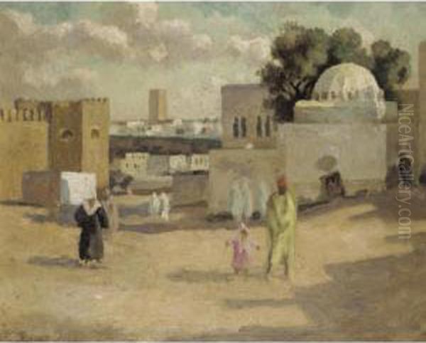 A Moorish Town Oil Painting by Roger Eliot Fry