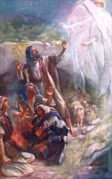 The shepherds of Bethlehem Oil Painting by Harold Copping