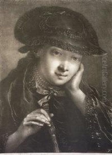 Portrait Of A Lady With Fan Oil Painting by Thomas Frye