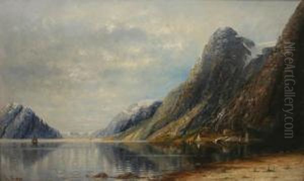 Norwegian Landscape Oil Painting by Therese Fuchs