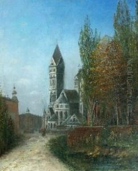 Rochus Kirche In Dusseldorf Oil Painting by Therese Fuchs