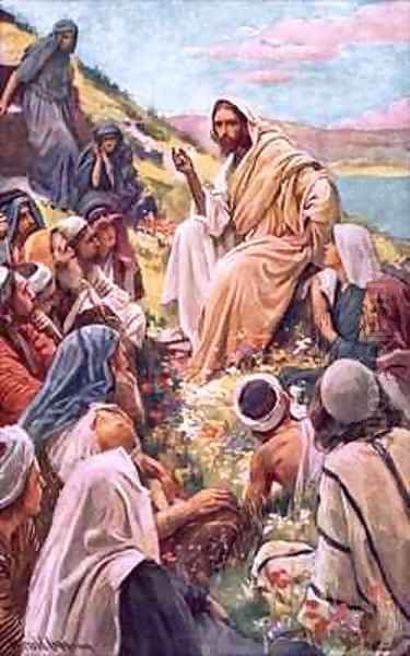 The sermon on the mount Oil Painting by Harold Copping