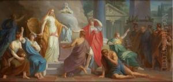 La Scuola Di Atene Oil Painting by Friedrich Heinrich Fuger