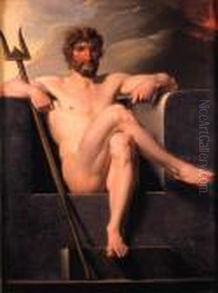 Poseidon Enthroned Oil Painting by Friedrich Heinrich Fuger