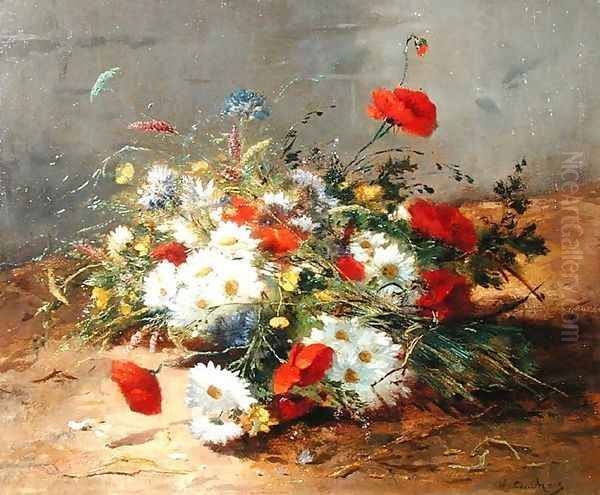 Flower Study Oil Painting by Eugene Henri Cauchois