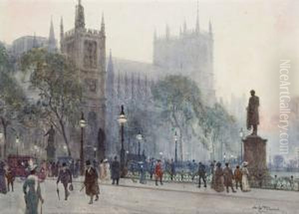 Westminster Abbey Oil Painting by Albert Henry Fullwood