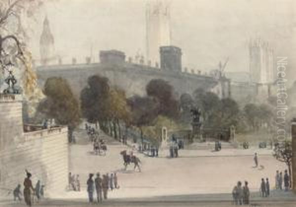 Horse Guards Parade Oil Painting by Albert Henry Fullwood