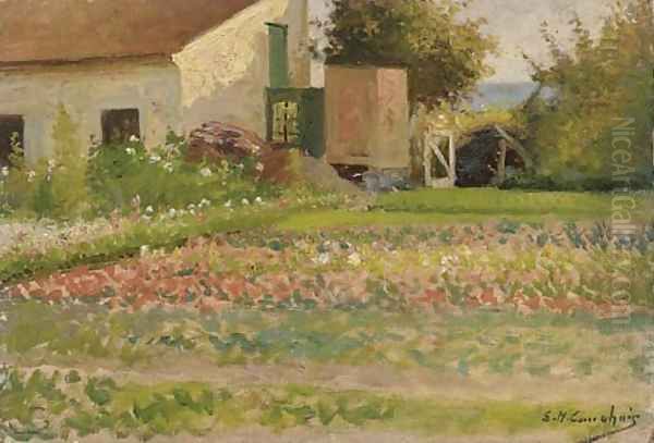 The kitchen garden Oil Painting by Eugene Henri Cauchois