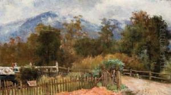 Country Walk Oil Painting by Albert Henry Fullwood