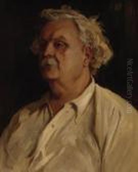 Portrait Of Robert Bonar, Metallurgist Oil Painting by Albert Henry Fullwood