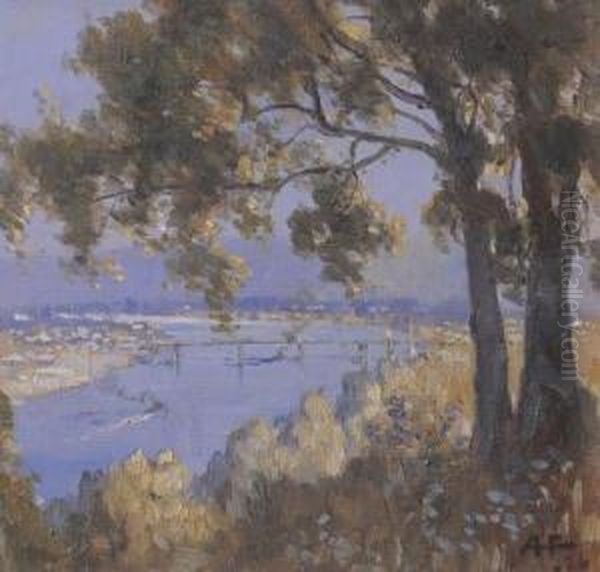 Tweed River Oil Painting by Albert Henry Fullwood