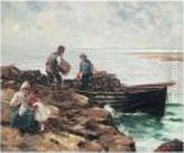 The Lobster Fishers Oil Painting by David Fulton