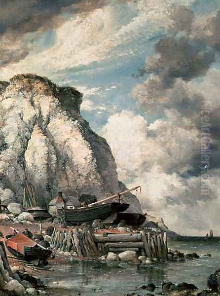 A Bit of Bonchurch in the Olden Times Oil Painting by Edward William Cooke