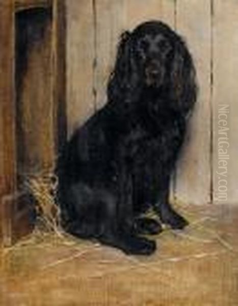 Portrait Of A Cocker Spaniel Oil Painting by Samuel Fulton