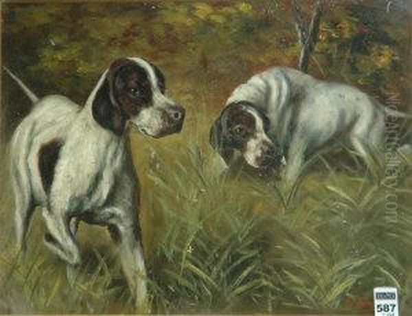 A Pair Of Pointers Oil Painting by Samuel Fulton