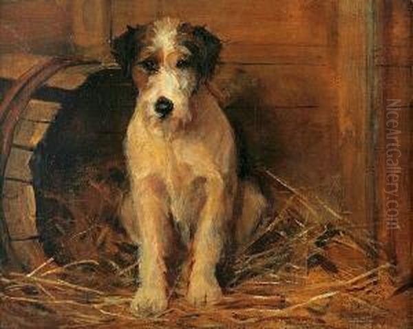 Portrait Of A Dog Oil Painting by Samuel Fulton