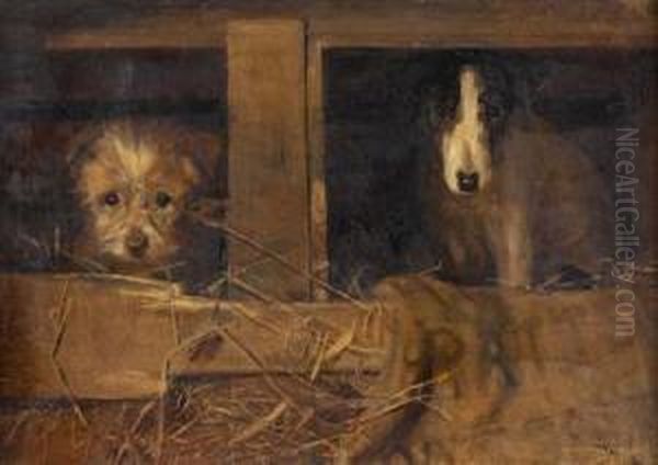 Two Terriers Oil Painting by Samuel Fulton