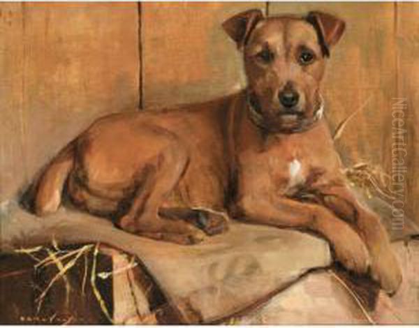 Bruiser, A Terrier Oil Painting by Samuel Fulton