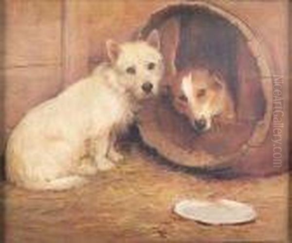 Canine Companions Oil Painting by Samuel Fulton