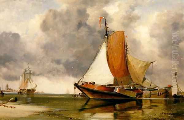 Dutch Barge, 1854 Oil Painting by Edward William Cooke