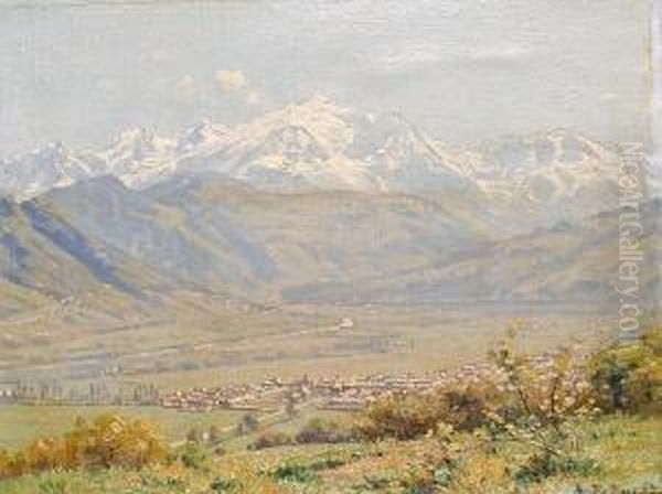 View Of Mont Blanc Oil Painting by Francois Furet