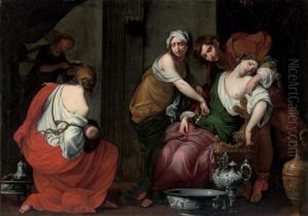 Rachel Giving Birth To Joseph Oil Painting by Francesco Furini