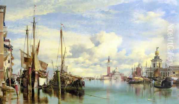 Trabaccoli Carrying Wood Oil Painting by Edward William Cooke