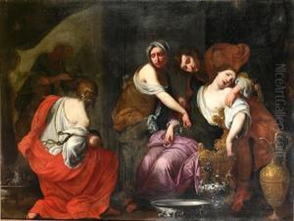 Rachel Giving Birth To Joseph Oil Painting by Francesco Furini