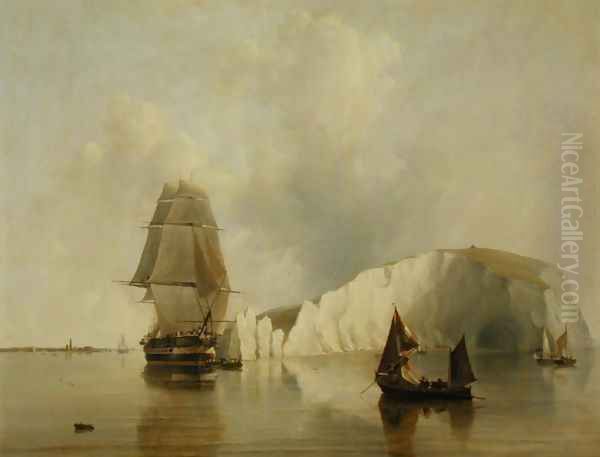 Off the Needles, Isle of Wight Oil Painting by Edward William Cooke