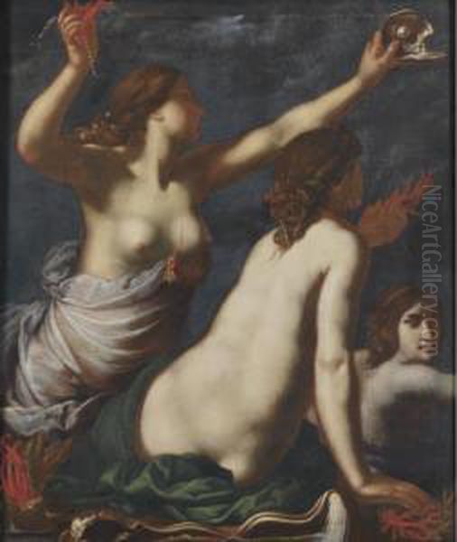 Nereids With The Treasures Of The Sea Oil Painting by Francesco Furini