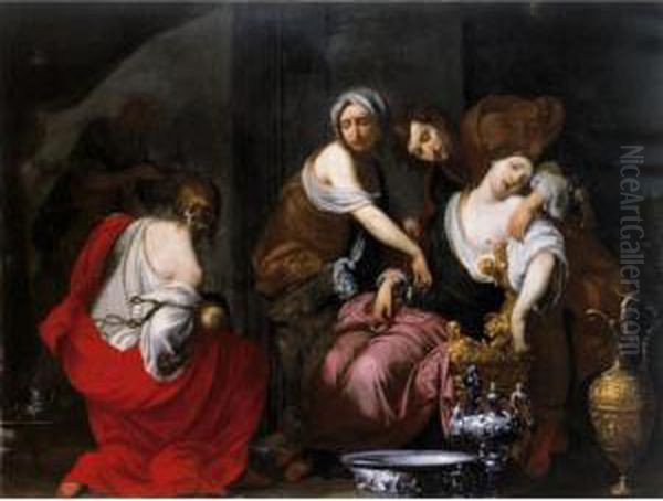 Rachel Giving Birth To Joseph Oil Painting by Francesco Furini