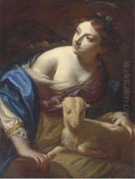 Saint Agnes Oil Painting by Francesco Furini