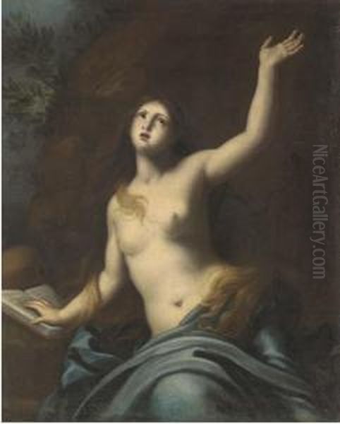 Saint Mary Magdalene In The Wilderness Oil Painting by Francesco Furini