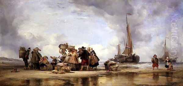 Scheveningen Beach, 1839 Oil Painting by Edward William Cooke