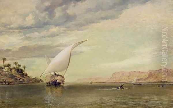 On the Nile Oil Painting by Edward William Cooke