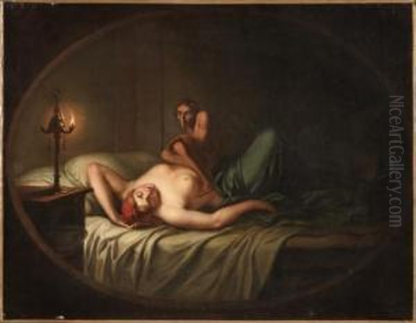 Le Cauchemar, Dans Un Ovale Peint Oil Painting by Johann Henry Fuseli