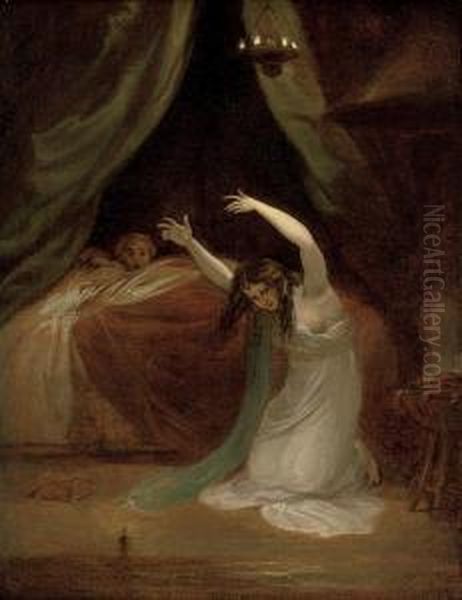 Krimehild Lamenting The Death Of Siegfried Oil Painting by Johann Henry Fuseli