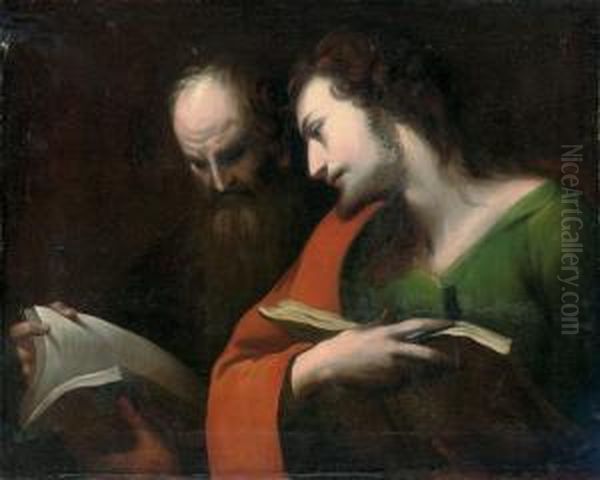 Two Saints Reading Oil Painting by Johann Henry Fuseli