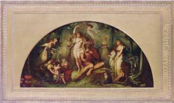 Titania And Bottom Oil Painting by Johann Henry Fuseli