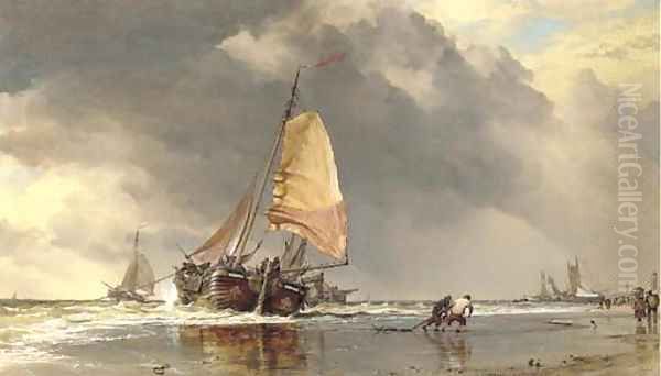 Dutch Pincks off Katwak Oil Painting by Edward William Cooke