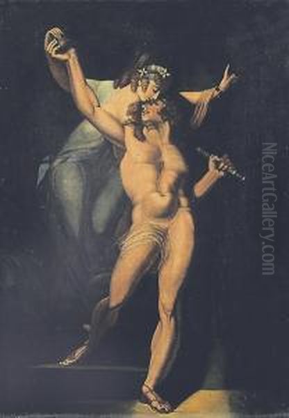 Theseus Empfangt Von Ariadne Den Faden Oil Painting by Johann Henry Fuseli