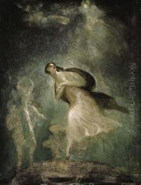 Euphrosyne, Den Tanz Der Landleute Besuchend Oil Painting by Johann Henry Fuseli