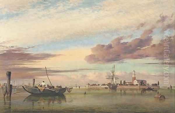 Isola della Certosa, in the Venetian Lagoon Oil Painting by Edward William Cooke