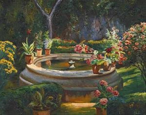 Un Jardin Oil Painting by Joan Fuster Bonnin